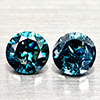 Natural Blue Loose Diamond 0.20 Ct. 2 Pcs Round Diamond Cut 2.7 Mm From Belgium