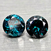 Natural Blue Loose Diamond 0.19 Ct. 2 Pcs Round Diamond Cut 2.7 Mm From Belgium