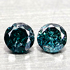 Natural Blue Loose Diamond 0.17 Ct. 2 Pcs Round Diamond Cut 2.7 Mm From Belgium