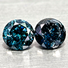 Natural Blue Loose Diamond 0.18 Ct. 2 Pcs Round Diamond Cut 2.7 Mm From Belgium