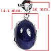 925 Sterling Silver Pendant Jewelry With Natural Blue Sapphire Oval Cabochon