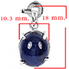 925 Sterling Silver Pendant Jewelry With Natural Blue Sapphire Oval Cabochon