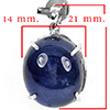 925 Sterling Silver Pendant Jewelry With Natural Blue Sapphire Oval Cabochon