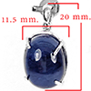 925 Sterling Silver Pendant Jewelry With Natural Blue Sapphire Oval Cabochon
