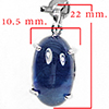 925 Sterling Silver Pendant Jewelry With Natural Blue Sapphire Oval Cabochon