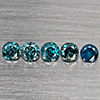 Natural Blue Loose Diamond 0.45 Ct. 5 Pcs Round Diamond Cut 2.8 Mm