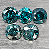 Natural Blue Loose Diamond 0.45 Ct. 5 Pcs Round Diamond Cut 2.8 Mm