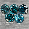 Natural Blue Loose Diamond 0.45 Ct. 5 Pcs Round Diamond Cut 2.8 Mm