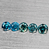 Natural Blue Loose Diamond 0.45 Ct. 5 Pcs Round Diamond Cut 2.8 Mm