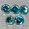 Natural Blue Loose Diamond 0.45 Ct. 5 Pcs Round Diamond Cut 2.8 Mm