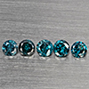 Natural Blue Loose Diamond 0.45 Ct. 5 Pcs Round Diamond Cut 2.8 Mm