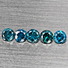 Natural Blue Loose Diamond 0.45 Ct. 5 Pcs Round Diamond Cut 2.8 Mm