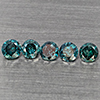 Natural Blue Loose Diamond 0.45 Ct. 5 Pcs Round Diamond Cut 2.8 Mm
