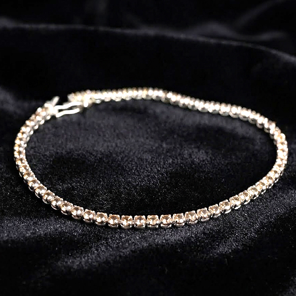 Natural Fancy Color Diamond With 925 Sterling Silver Jewelry 3.16 Grams Bracelet  7 Inch.