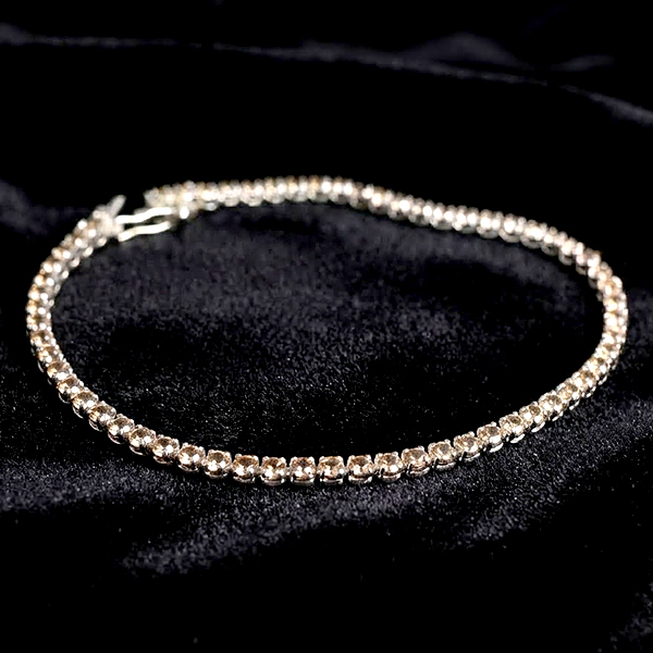 Natural Fancy Color Diamond With 925 Sterling Silver Jewelry 3.16 Grams Bracelet  7 Inch.