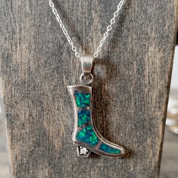 925 Sterling Silver Jewelry Pendant 3.27 G. with Multi Color Blue Created Opal