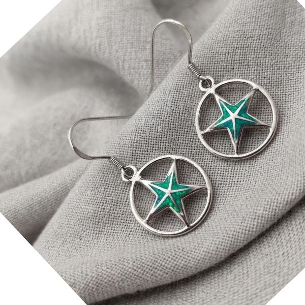 925 Sterling Silver Jewelry Earings 5.86 Grams with Multi Color Blue Created Opal