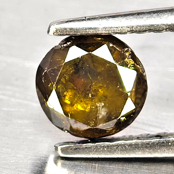 Natural Red Diamond 0.82 Ct. Round Brilliant Cut  5.3 Mm.