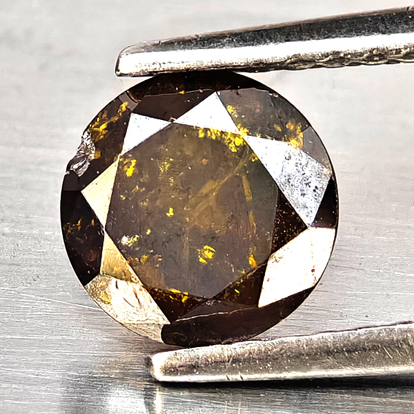 Natural Red Diamond 0.78 Ct. Round Brilliant Cut  6.2 Mm.