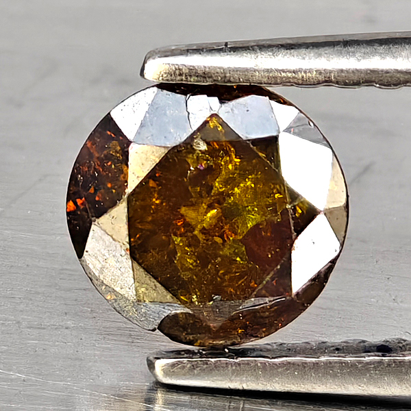 Natural Red Diamond 0.77 Ct. Round Brilliant Cut  6 Mm.