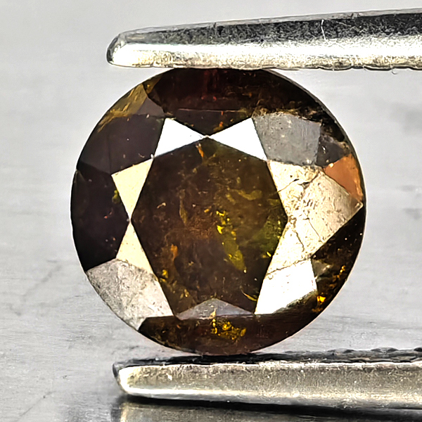 Natural Red Diamond 0.86 Ct. Round Brilliant Cut  5.8 Mm.