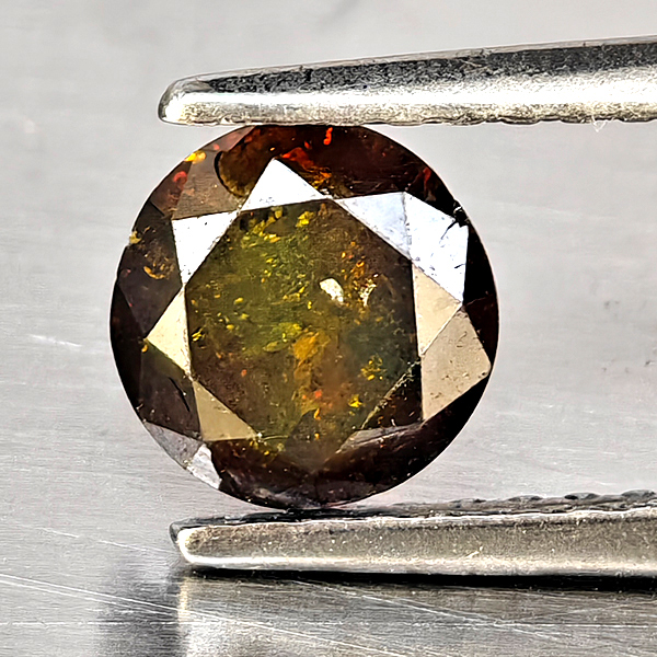 Natural Red Diamond 0.76 Ct. Round Brilliant Cut  5.8 Mm.