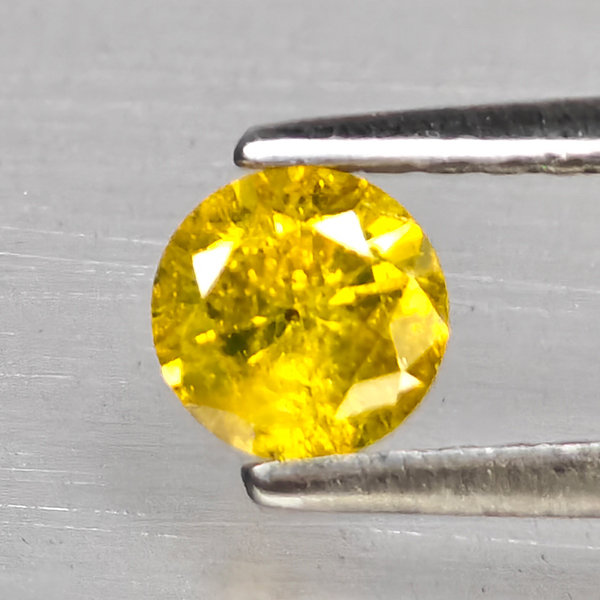 Natural Yellow Diamond 0.33 Ct. Round Diamond Cut 4.4 Mm.