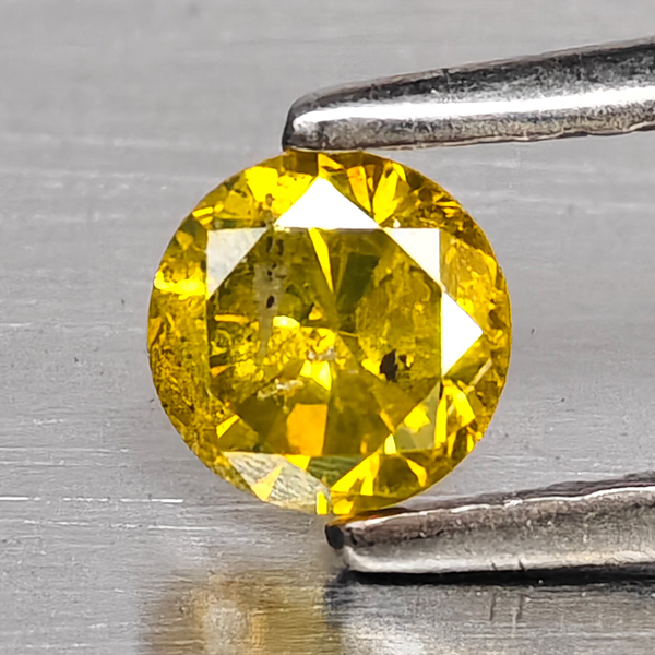 Natural Yellow Diamond 0.27 Ct. Round Diamond Cut 4.1 Mm.
