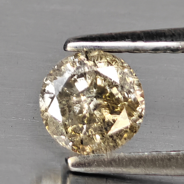 Natural Champagne Color Diamond 0.39 Ct. Round Diamond Cut  4.7 Mm.