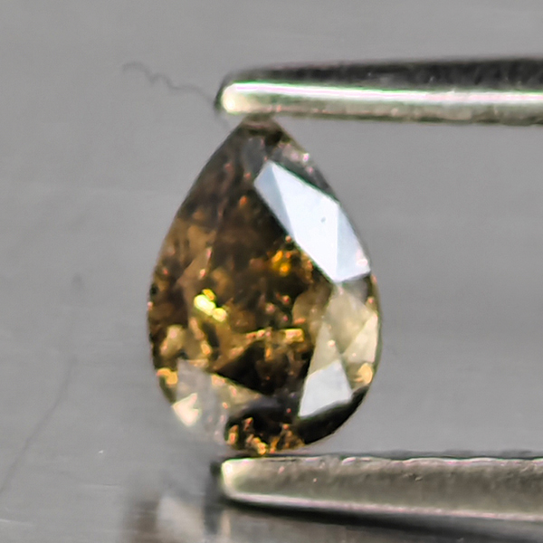Natural Champagne Color Diamond 0.24 Ct. Pear Diamond Cut  5.1 x 3.5 Mm.