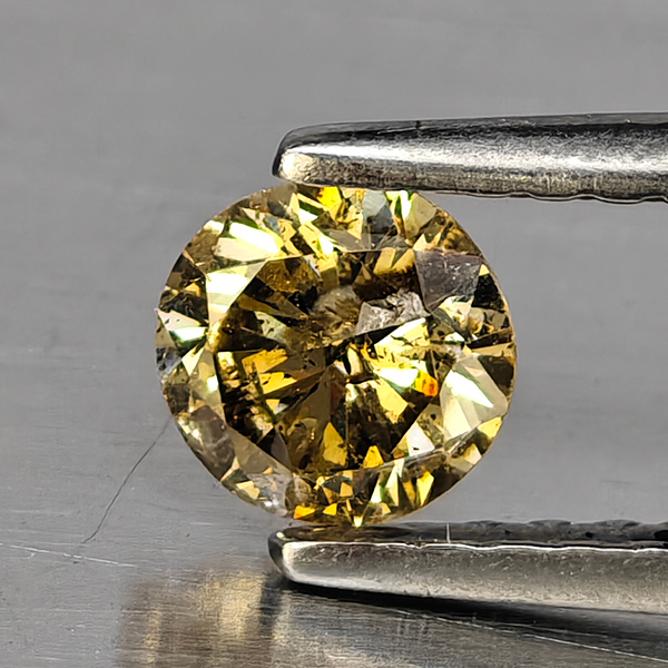 Natural Champagne Color Diamond 0.40 Ct. Round Diamond Cut  4.7 Mm.
