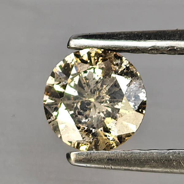 Natural Champagne Color Diamond 0.43 Ct. Round Diamond Cut  4.9 Mm.