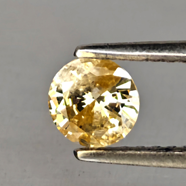 Natural Champagne Color Diamond 0.41 Ct. Round Diamond Cut  5.1 Mm.