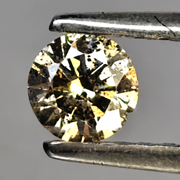 Natural Champagne Color Diamond 0.24 Ct. Round Diamond Cut  4 Mm.
