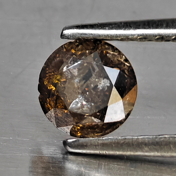 Natural Champagne Color Diamond 0.47 Ct. Round Diamond Cut  5 Mm.