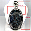 Natural Gemstone Oval Cabochon Shape Metal Silver Plated Fine Jewelry Pendant 15.32 Grams