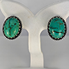 Natural Gemstone Oval Cabochon Shape Metal Silver Plated Fine Jewelry Earrings 10.06 Grams