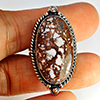 Natural Gemstone Oval Cabochon Shape 11.29 Grams Metal Silver Plated Fine Jewelry Ring Size 8.5