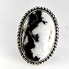 Natural Gemstone Oval Cabochon Shape 11.02 Grams Metal Silver Plated Fine Jewelry Ring Size 7.5