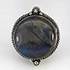 Natural Gemstone Round Cabochon Shape 12.09 Grams Metal Silver Plated Fine Jewelry Ring Size 8.5