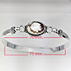 Natural Gemstone Oval Cabochon Shape 14.91 Grams Metal Silver Plated Fine Jewelry Bangle 7 Inch