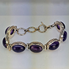Natural Gemstone Oval Cabochon Shape 37.91 Grams Metal Silver Plated Fine Jewelry Bracelet 7.5 Inch