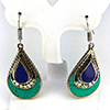 Natural Turquoise & Lapis Lazuli with Metal Silver Plated Earrings Jewelry 8.36 Grams Natural Turquoise & Lapis Lazuli with Metal Silver Plated Earrings Jewelry 8.36 Grams