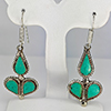 Natural Turquoise with Metal Silver Plated Earrings Jewelry 7.53 Grams