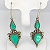 Natural Turquoise with Metal Silver Plated Earrings Jewelry 6.60 Grams