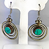 Natural Turquoise with Metal Silver Plated Earrings Jewelry 11.94 Grams