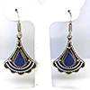 Natural Lapis Lazuli with Metal Silver Plated Earrings Jewelry 5.28 Grams