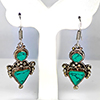 Natural Turquoise with Metal Silver Plated Earrings Jewelry 5.96 Grams