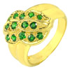 Natural Gemstone Green Tsavorite Garnet 14K Solid Gold Ring Size 7