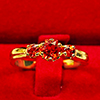 18K Solid Gold Ring Jewelry with Natural Orange Songea Sapphire Size 7